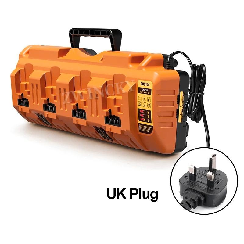 DCB104 Li-ion Battery Charger 4-Port 2A Current For Dewaltt 10.8V 12V 14.4V 18V 20V 60V DCB127 DCB105 DCB118 DCB112 DCB119 DCB10