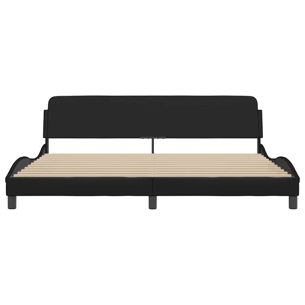 Bed Frame  Dover  Black 193 x 203 cm Faux Leather