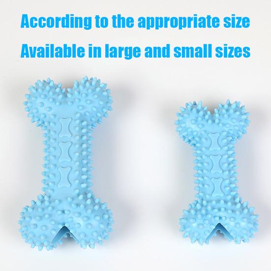 Hundekauknochen-Spielzeug Gummi-Stacheliger Knochen Welpen-Zahneinwachs-Spielzeug Hundezahnreinigungsspielzeug für Kleine Mittlere Große Rassen Aggressive Kauer