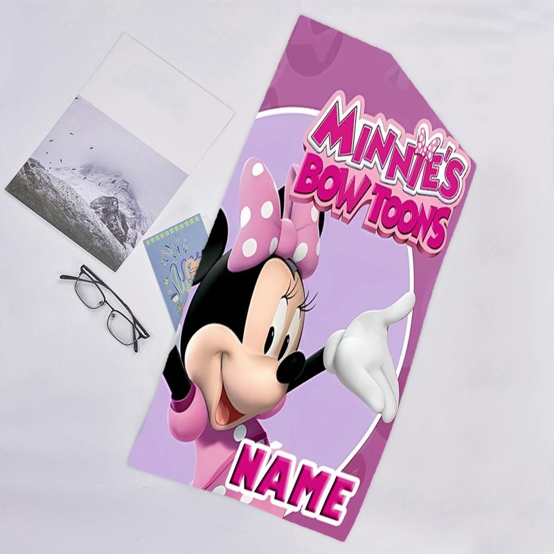 1pc Minnie7 Beach Towel with Custom Name, Beach/Swimming/Bath/Picnic/Camping Towel, Suitable for Seaside Beaches