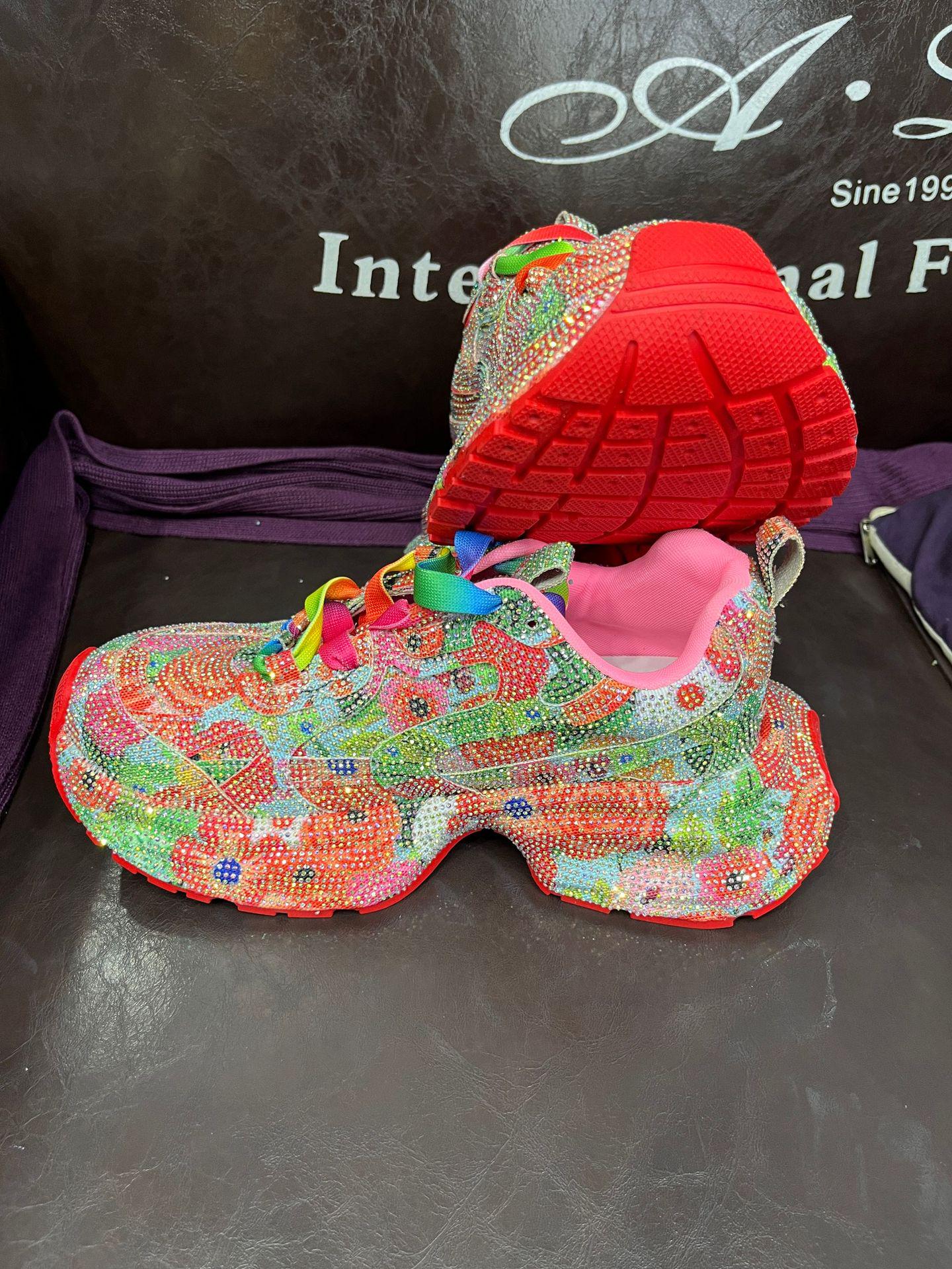 

European Style Sparkling Thick-Soled Casual Dad Sneakers 40 красный