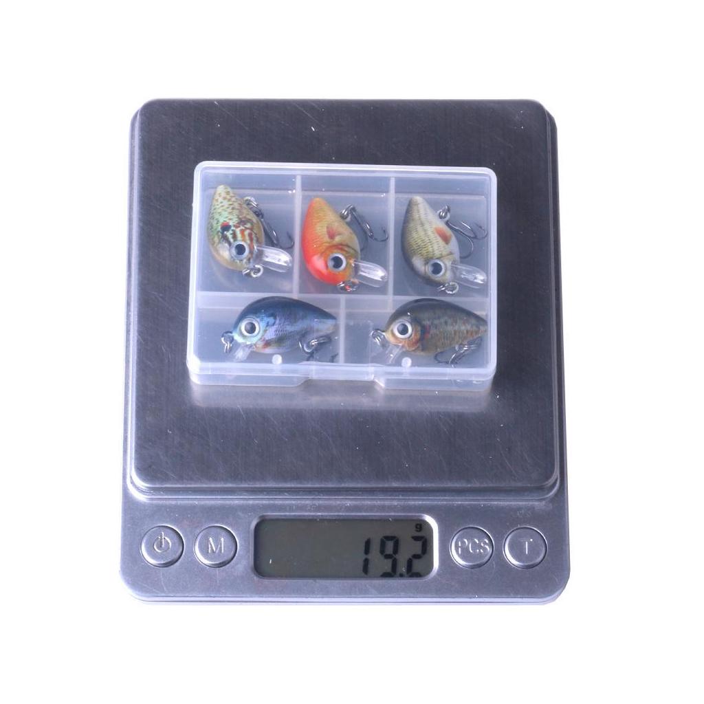 5-teiliges verpacktes Rock-Köder-Set 2,7CM-1,5G Kunstköder - Kleiner fetter simulierter Fisch