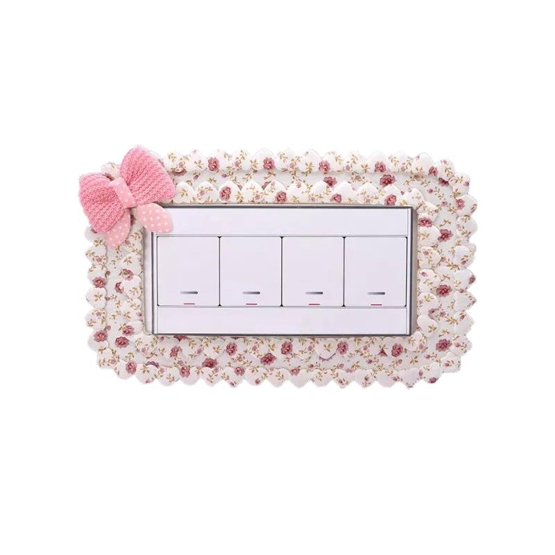 

1/2/3 шт. Накладка на выключатель Милая наклейка на патрон лампы Съемная Тканевая Цветочная Прочная Клейкая Ткань Декор Наклейка на выключатель Кружевная Декоративная