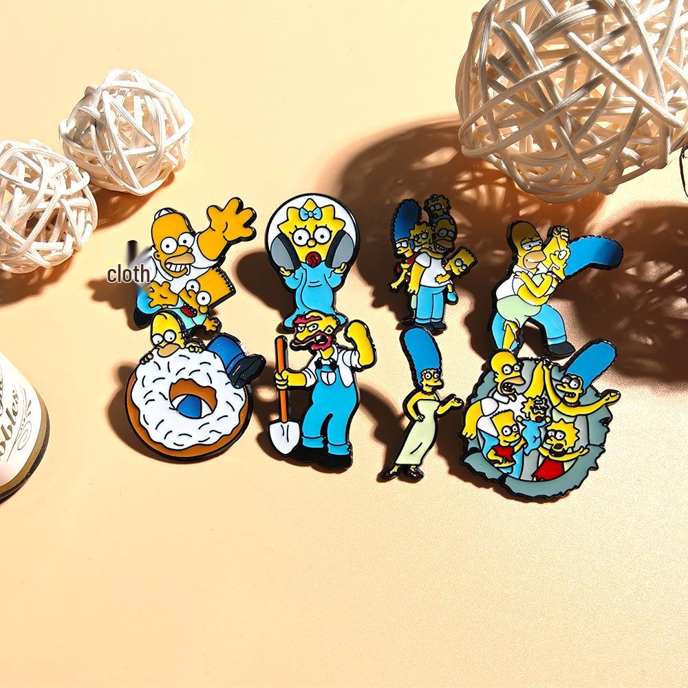 Classic The Simpsons Brooch: Maggie & Homer Cartoon Badge