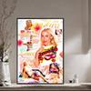 Sängerin Zara Larsson Mitternachtssonne Anime Selbstklebendes Kunstposter Ausgefallener Wandaufkleber für Wohnzimmer Bar Dekoration Dekorativ