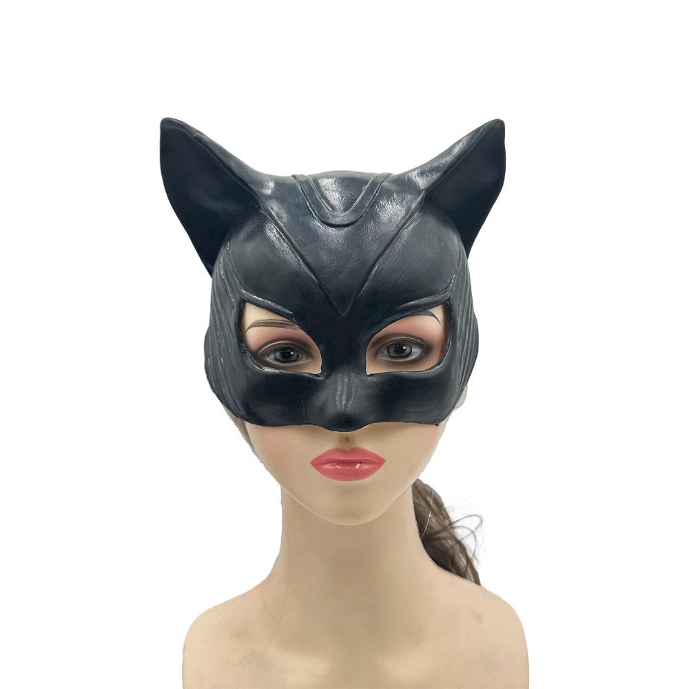 Fancy Prom Cat Women Mask BlackCosplay Half-Face Mask Cat Ear Mask Halloween Festival Party Mask