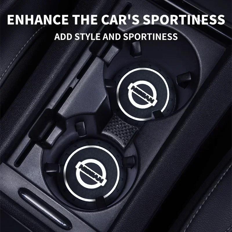 2pcs Car Coaster Water Cup Slot Non-Slip Mat Pad Silicone For Nissan J10 X-Trail Qashqai Juke Leaf Micra NOTE Patrol Gadgets