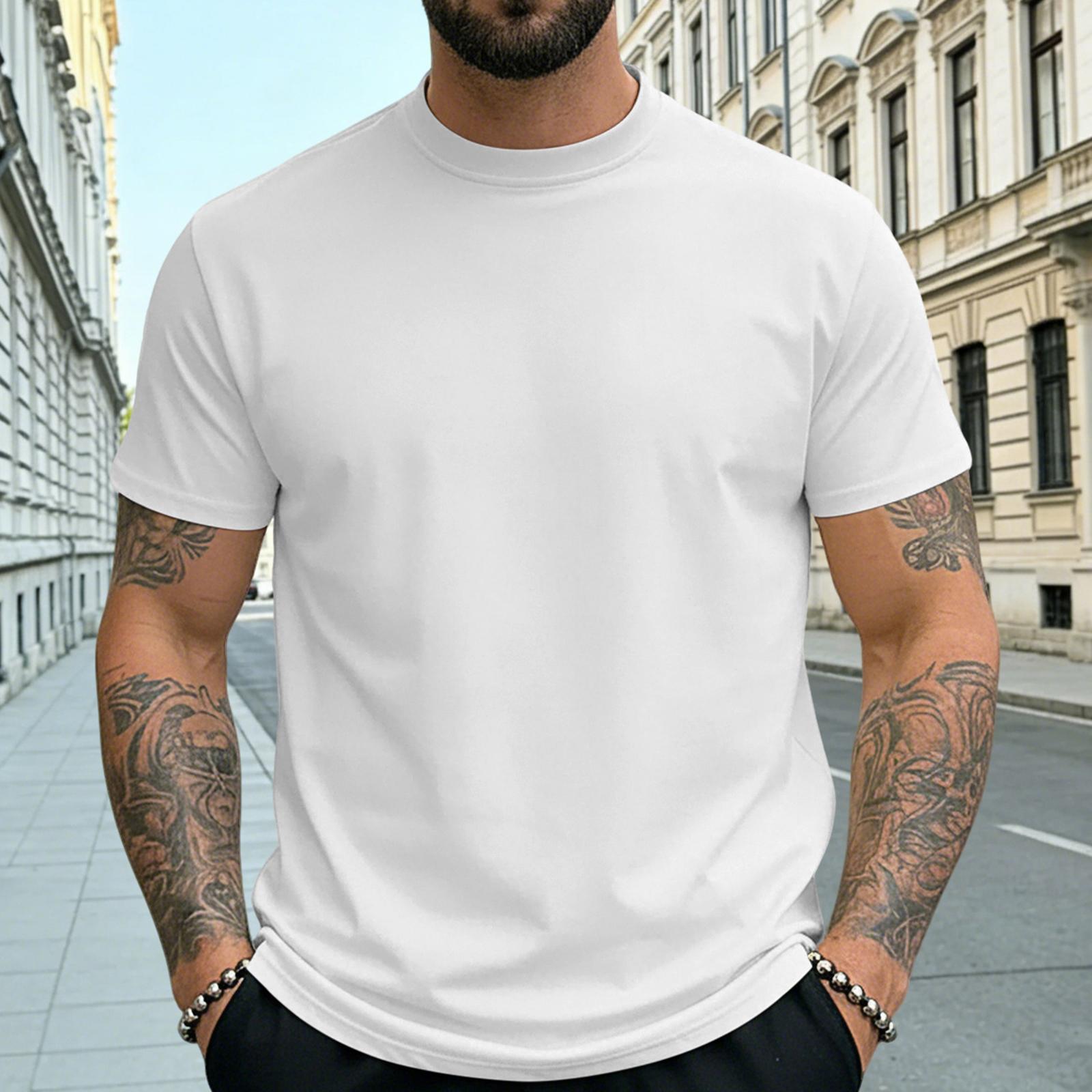 

Men s Summer Short-sleeve Quick-drying T-shirt Undershirt Top XL білий