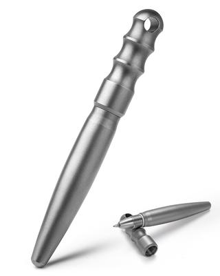TIMULTI Titanium Ballpoint Short Metallic Mini EDC Pocket Pen with Key Ring Pen, Pen, Keychain, Pen, (KP4, Matte/94mm)