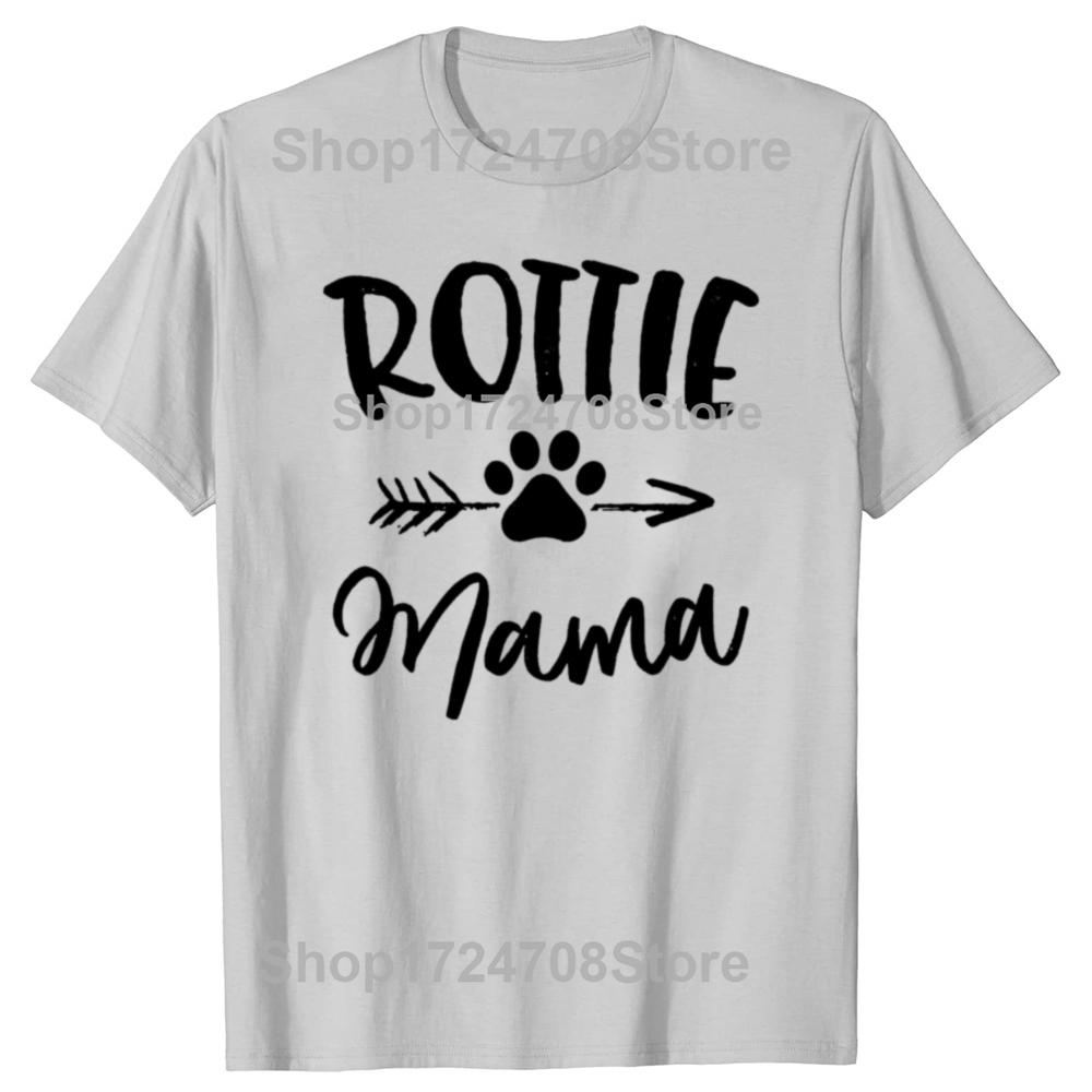Lustige Rottweiler Hund Grafik T-Shirts Herren Damen Mode Lässiges T-Shirt 100% Baumwolle Locker Übergröße Rottle Mama T-Shirt