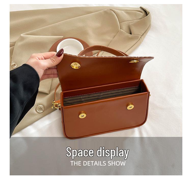 Retro Color Block Women's Shoulder & Crossbody Bag - Light Luxury Small Square Handbag