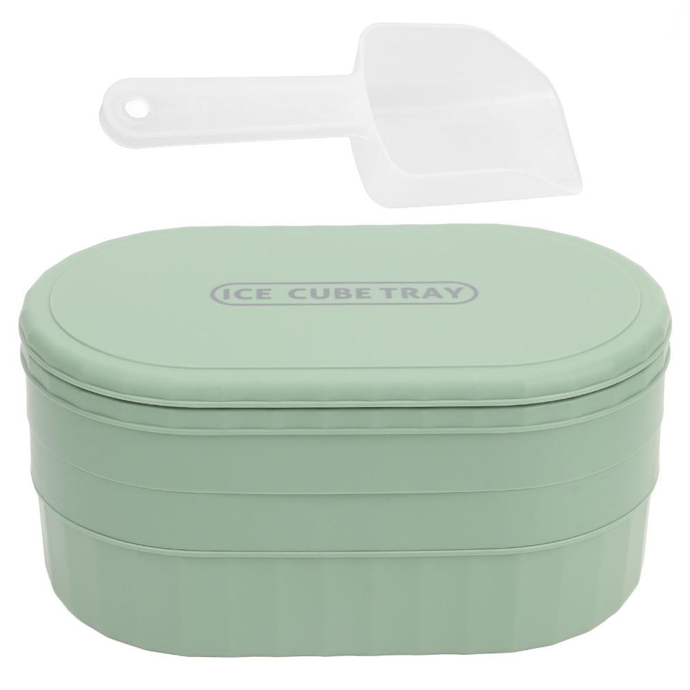 Green Ice Cube Maker 72 Cubes Freezer Ice Mold Reusable Press Ice Tray Party