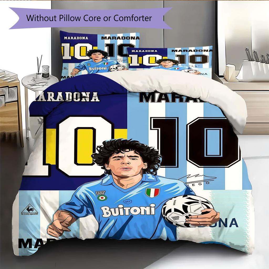 SSC Napoli Pattern Bedding Quilt Set Quilt Cover Pillowcase Home Decoration Birthday Gift (1 * Duvet Cover + 2 * Pillowcase, Without Core)