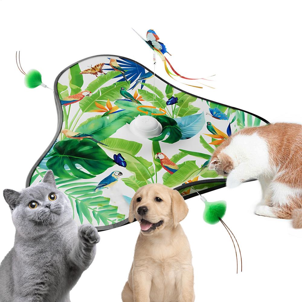 

Cat Play Mat 2-in-1 Interactive Rolling Rechargeable Accessory Stimulating Cat Toys For Home Indoor Outdoor Play Training