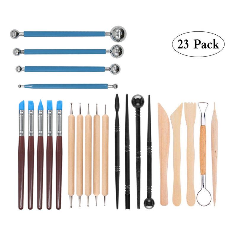 23-Piece Ultra-Light Polymer Clay Tool Set for DIY Pottery and Art
