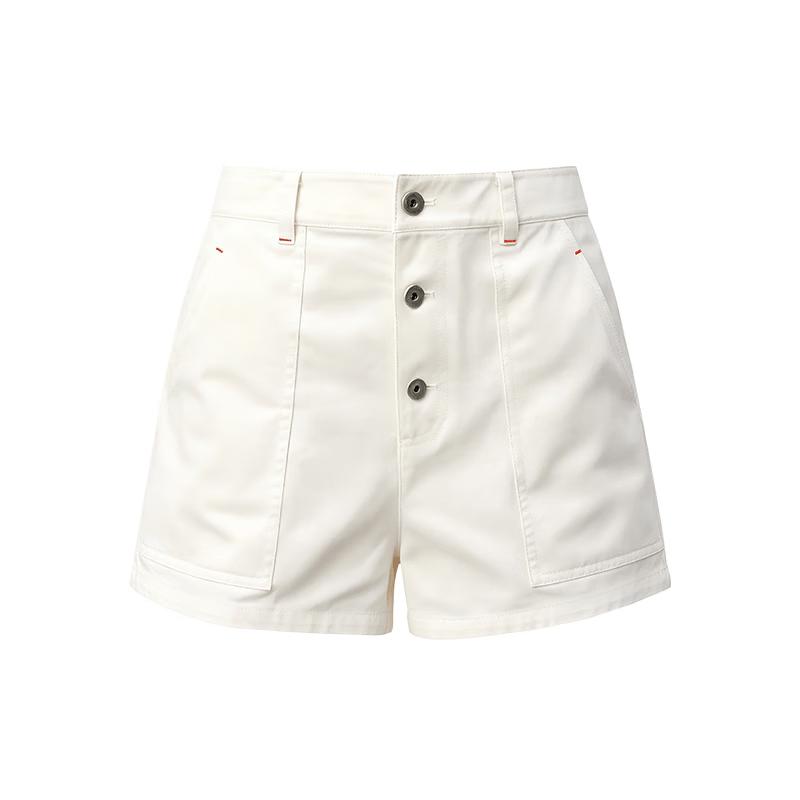 Green Belt Women s Tencel Blend Straight Casual Shorts M белый
