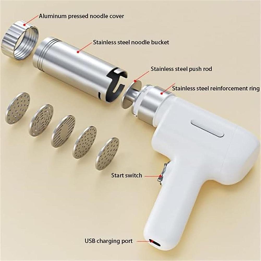 304 Stainless Steel Fully Automatic Household Noodle Machine 5 Mold Handheld Electric Multi Functional Noodle Pressing Machine