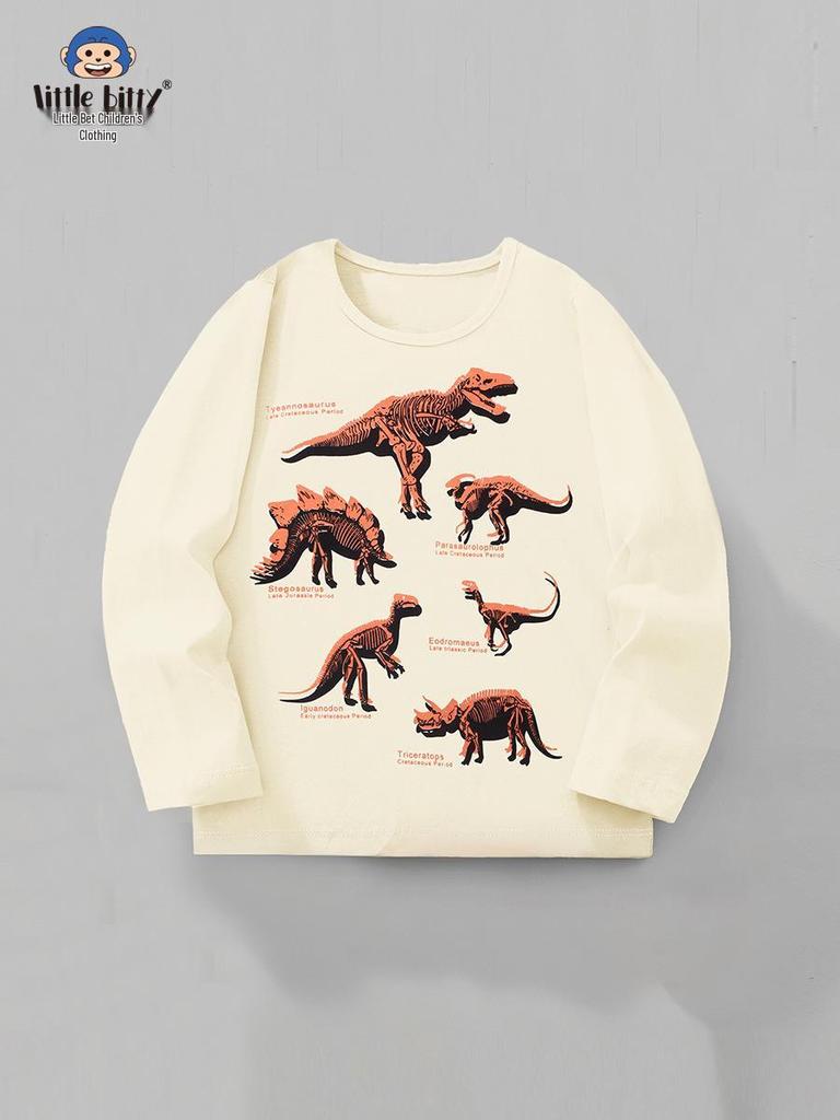 Autumn Boys' Dino Print Long-Sleeve T-Shirt