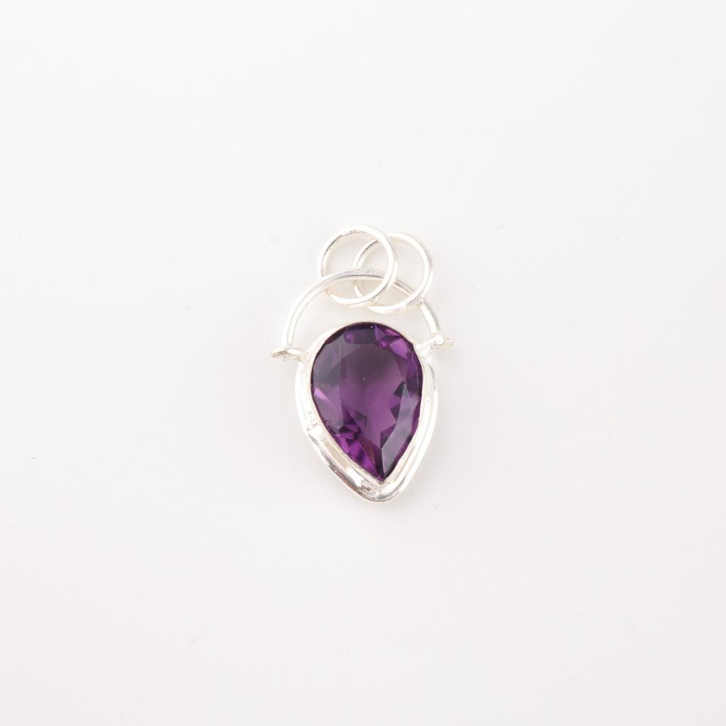 Rare Amethyst Gemstone 925 Sterling Silver Handmade Jewelry Gift Pendant 1.01" PP-56-4