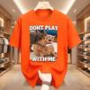 Dont Play with Me Funny Cat Meme T Shirt Vintage Y2K Kitty Graphic T-shirts Men Women Cotton O-Neck Oversized T Shirts Tops
