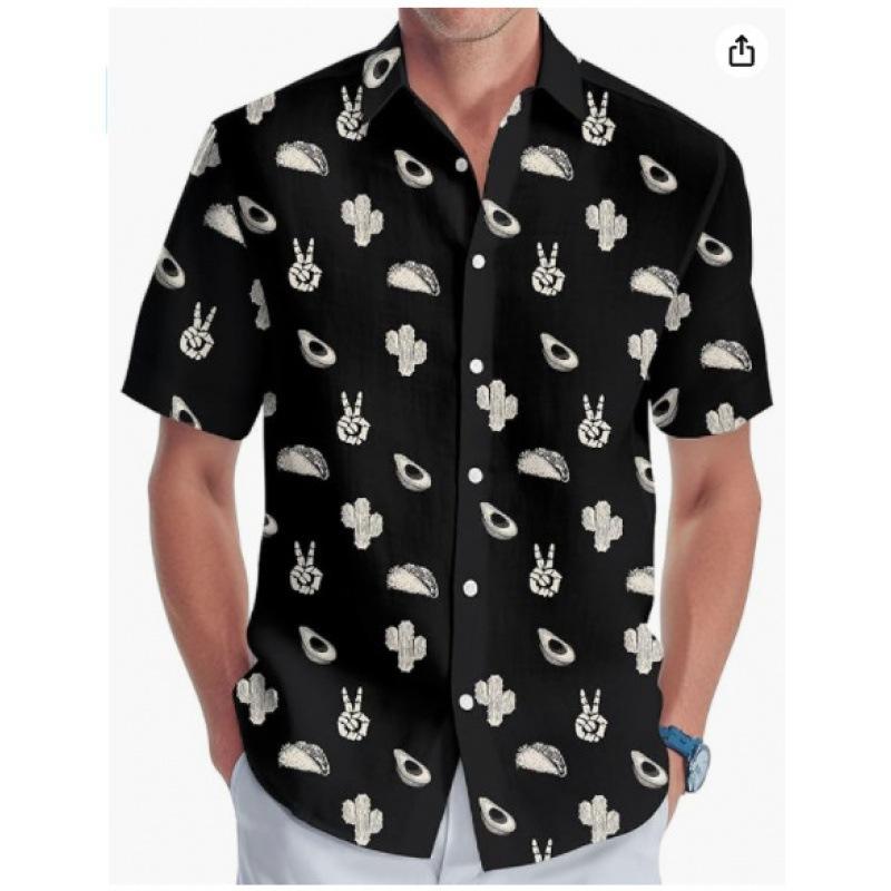 A new large-size men's fashion digital printing short-sleeved shirt in summer from the source manufacturer