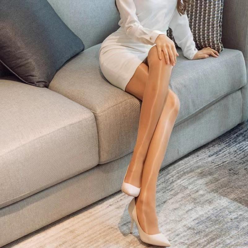 1 Pair of Solid Color Open Pantyhose 8D Smooth Pantyhose Oil Gloss Pantyhose High Waist Pantyhose Sexy Pantyhose Tights Female