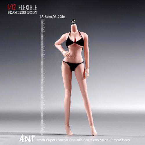 1/12 Scale Female Body, 6-Inch Super Flexible 22-Joint Seamless Female Body Micro Beauty 3D Action Doll with Detachable Legs, Suitable for Hobby Colle