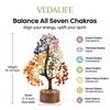 VEDLIFE 7 Chakra Crystal Tree of Life (300 Beads) for Positive Energy - Handcrafted Feng Shui Gemstone Tree for Home Decor, Office Desk & Spiritual