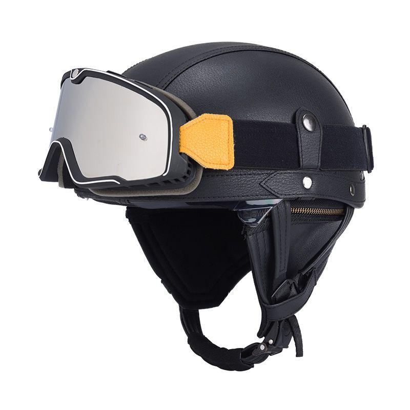 Retro Helmet Motorcycle Scoop Helmet Motorcycle American Riding Electric Bike Helmet Men's Retro Cruise Car Personality Helmet
