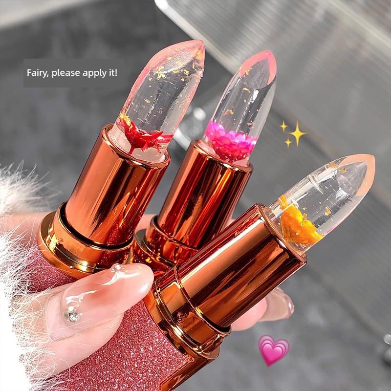 Fortune Flower Color-Changing Moisturizing Jelly Lipstick for Girls, Temperature-Sensitive Color-Changing Lipstick for Students
