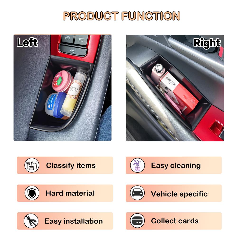 Door Handle Tray Organizer For Mazda MAZDA3 Mazda CX-30 Door Storage Pocket ABS Car Storage Box Front Door Handle Accessories