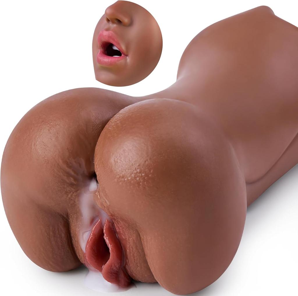 Male Penis Stroker with Realistic Textured Mouth Vagina Round Tight Ass & Anal, Pocket Pussies Blowjob Adult Sex Toys for Men Male Masturbation