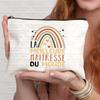 French Thank You Maîtresse Print Travel Cosmetics Bag Lipstick Bag Pencil Case Pouch Bags for Women Back To School Gift