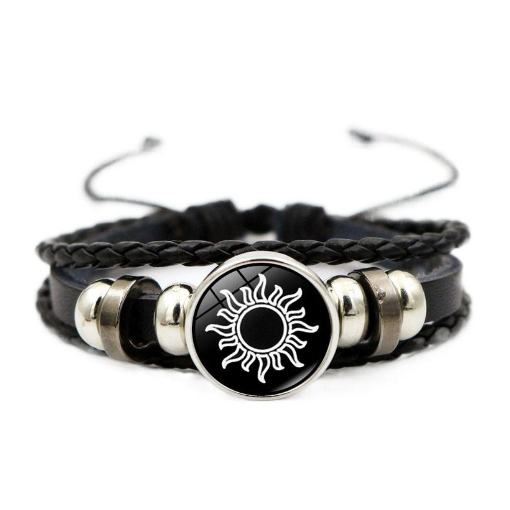 Sun Moon Couple Bracelet Luminous Bead Woven Bracelet Solid Color Knitted Hand Chain  Gift