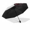 Hello Kitty,Tartan Automatic Folding Umbrella Simple 8 Rib Design, Bright Cartoon Pattern, Durable Iron Frame, Suitable For Travel, Outdoor,