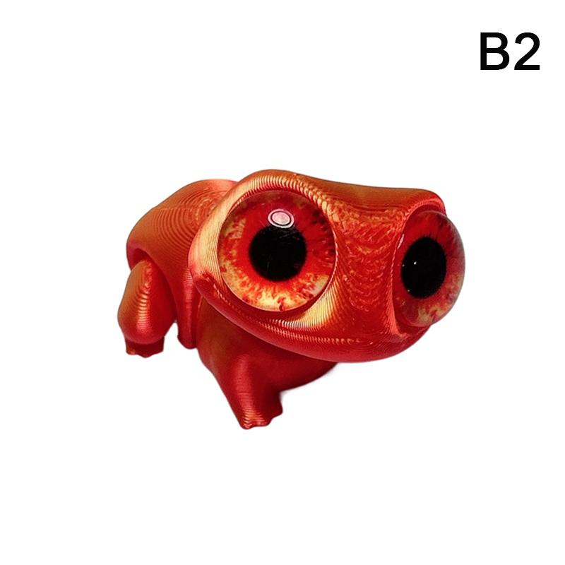 

3D Printed Multi-Jointed Frog Cartoon Cemetery Frog Poseable Big-Eyed Frog Decor Statue Desktop Decoration Ornament Mini Gift