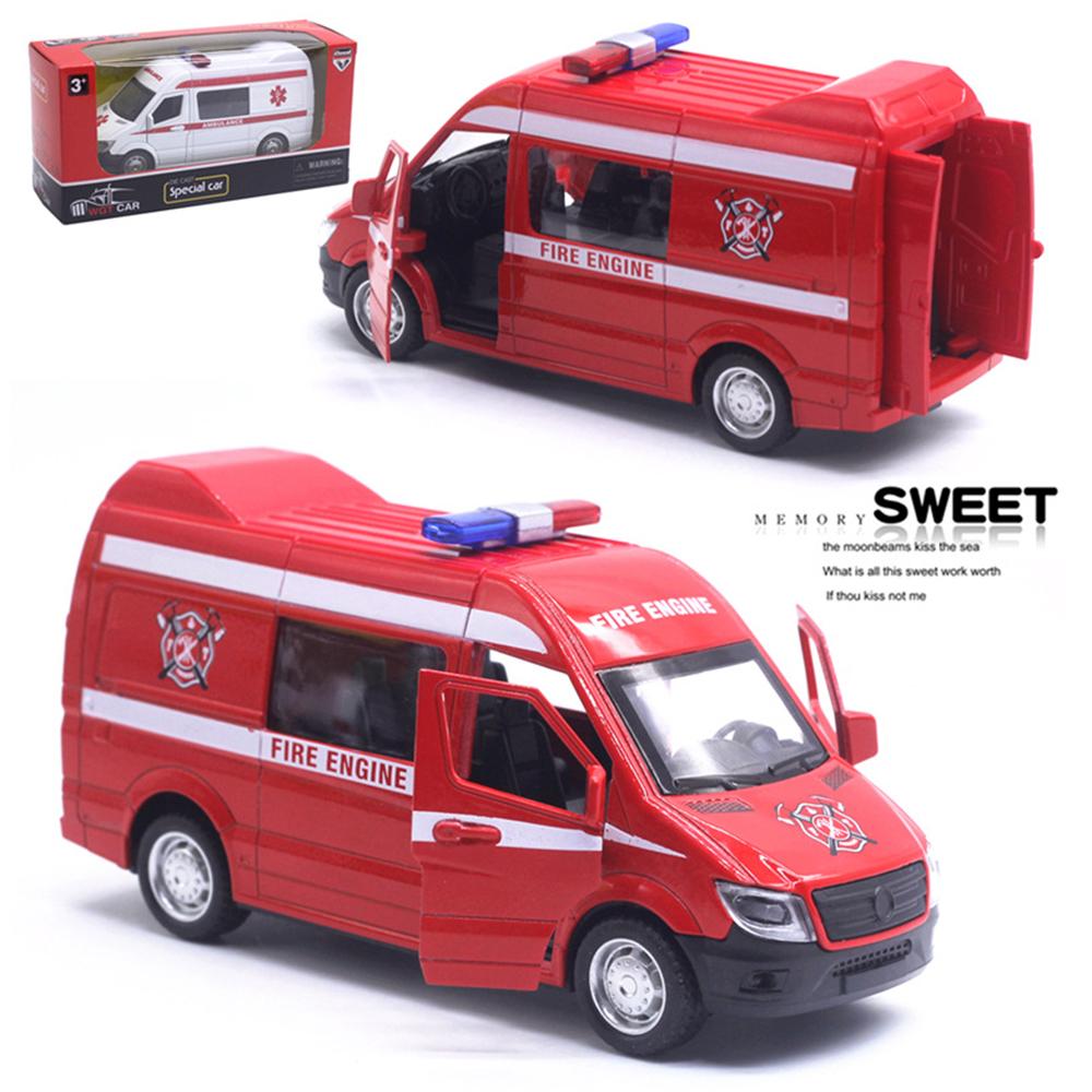 

1/32 Металлический Грузовик Автомобиль WGT Автомобиль Mercedes Benz Sprinter: Свет и звук пожарной машины 1/32-Size:14.5*5*7cm красный