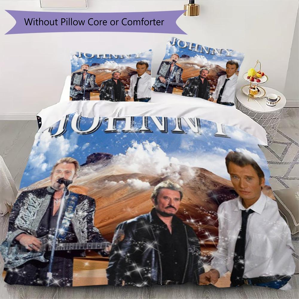 French Legendary Rock Singer and Actor Johnny Hallyday Provides Comfortable Bedding Covers and Pillowcases for Home Use (without Core) K14