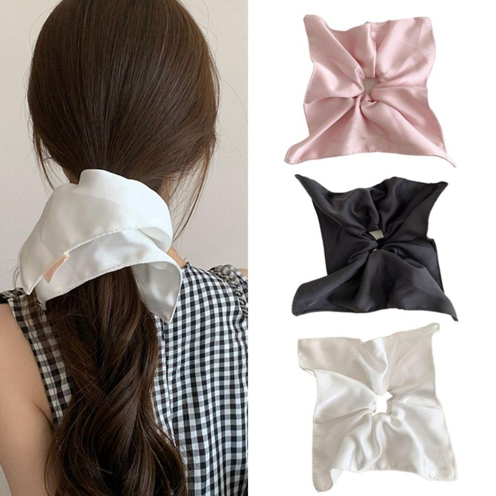 Große quadratische Haargummis Elastisches Haarband Mode Pferdeschwanz Haarschleife Frauen Mädchen