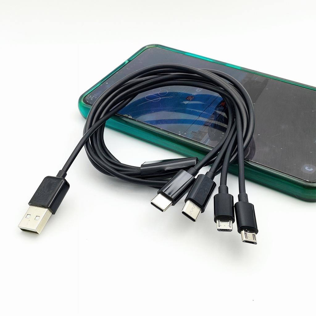 Multi Charging Cable Multiple Charger Cord USB to Type-C/Micro USB Power Cord Portable Power Cord 100cm/39.37in