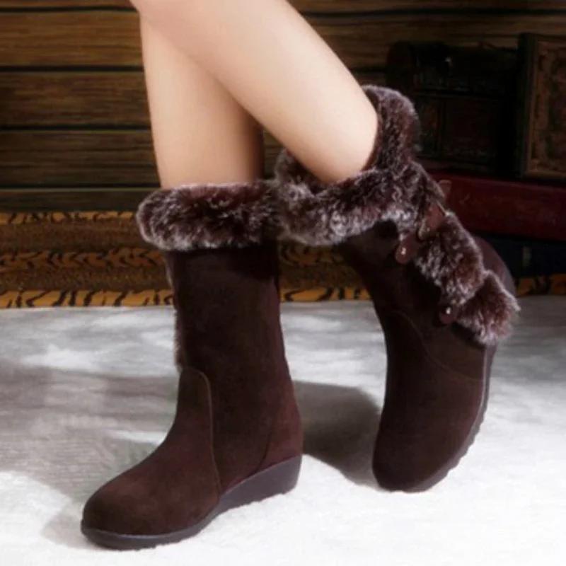 Fashion Women Snow Boots New Female Ankle boots for women Thick Plush non-slip Thigh High Boots Warm Fur Woman Winter Shoes botas mujer