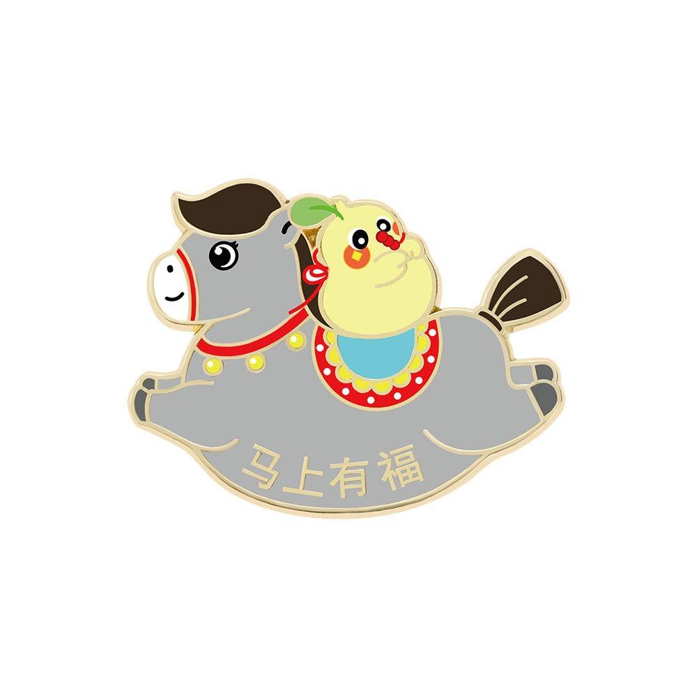 Cute Zodiac Horse Brooch Cartoon Horse Year Brooch Badge Pins Animal Brooch Women Accessories