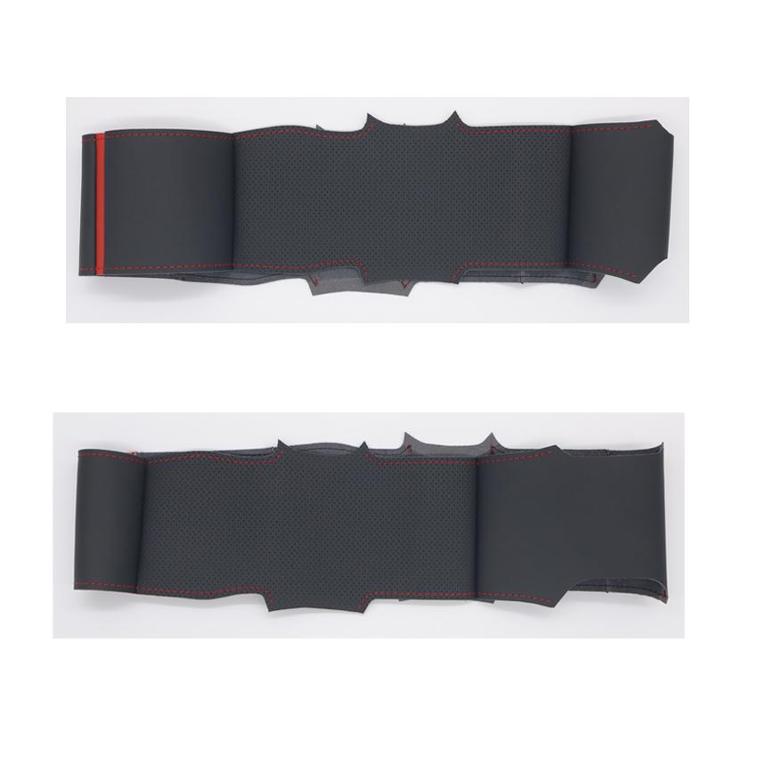 Schwarzes, handgenähtes, weiches und rutschfestes Kunstleder-Lenkradbezug für Nissan Rogue Pathfinder Qashqai X-Trail 2021-2023