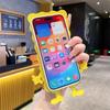 Applicable to Apple 15 cute cartoon mobile phone case SpongeBob SquarePants iPhone16Pro messenger rope protective case