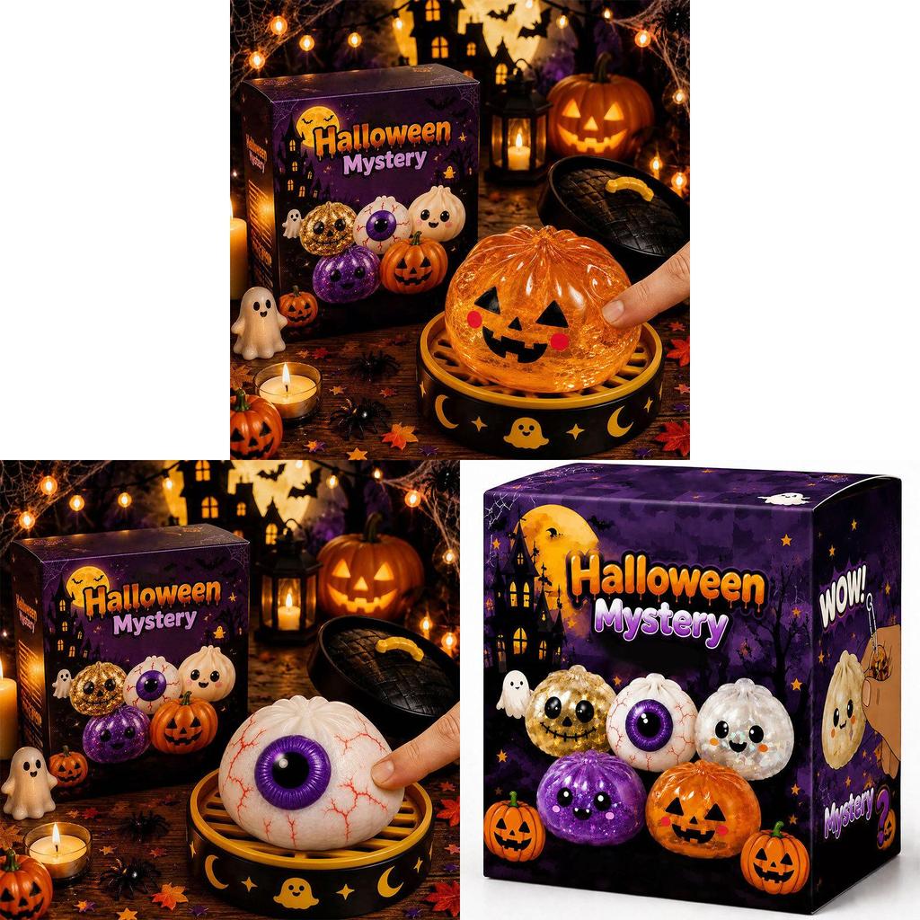Halloween Ghost Stress Relief Toy Set With Tpr Material For Relaxation And Anxiety Relief