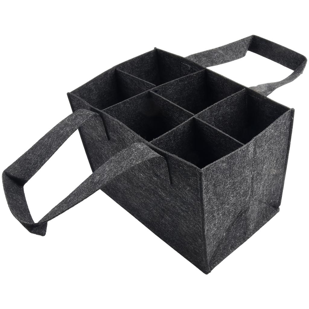 1 X Wine/beer Bag Felt 6-Grids Beer Wine Protective Handbag Storage Bag Carrier