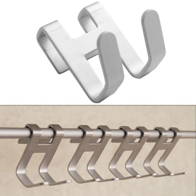 Space Aluminum Metal Shower Glass Door Hook Free Hole Towel Rack Hanger