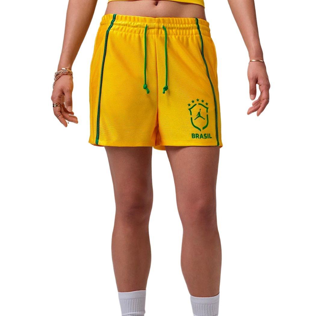 (WMNS) Air Jordan Brooklyn Knit Brazil Shorts Varsity Maize Lucky Green Women s IO2457-741 M