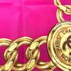 Used Chanel Coco Mark Logo Scarf Silk Pink 80cm Authentic 1195