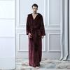 Mens Hooded Thicken Coral Fleece Robe Bathrobe Gown Pajamas Sleepwear Pocket